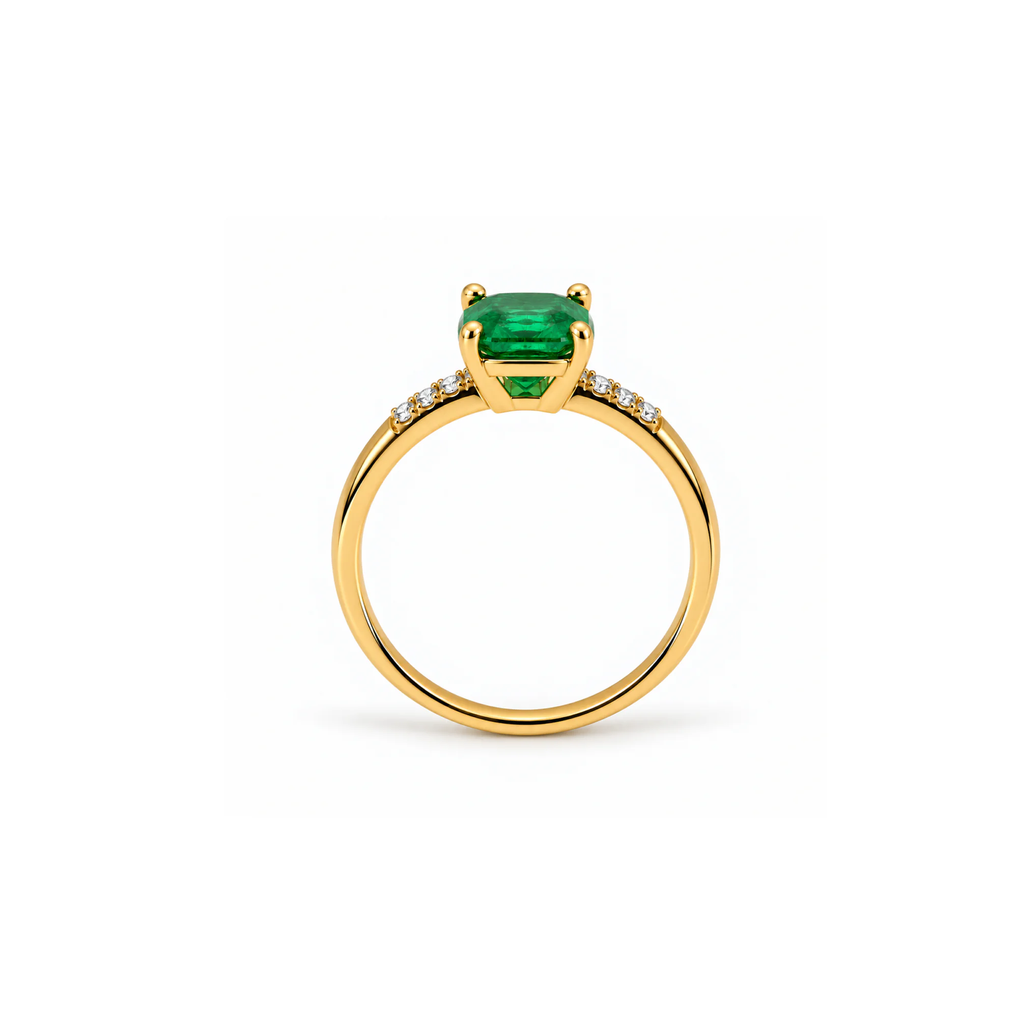 Anel Lume em ouro amarelo 18k em vista lateral