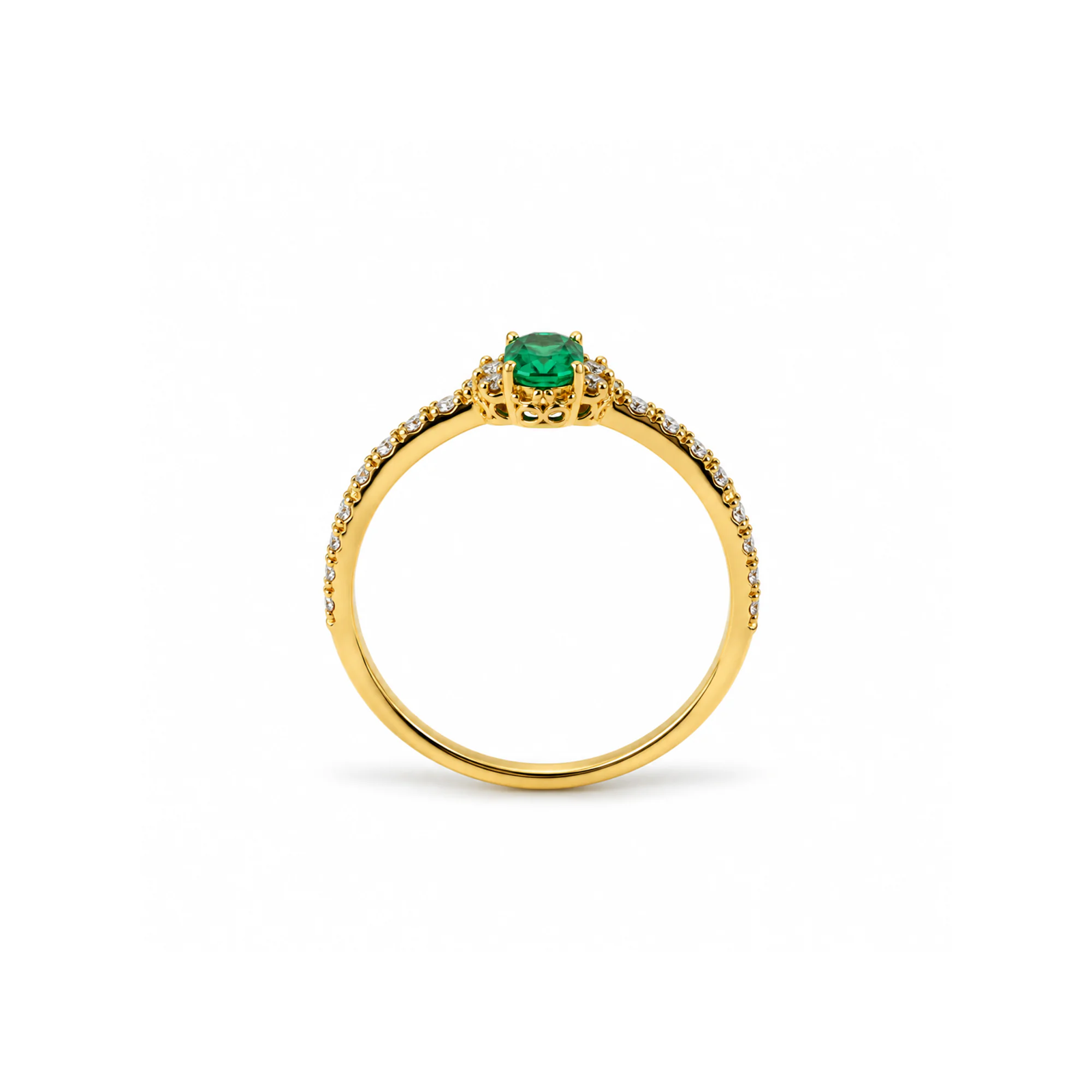 Anel Nimbo em ouro amarelo 18k em vista lateral
