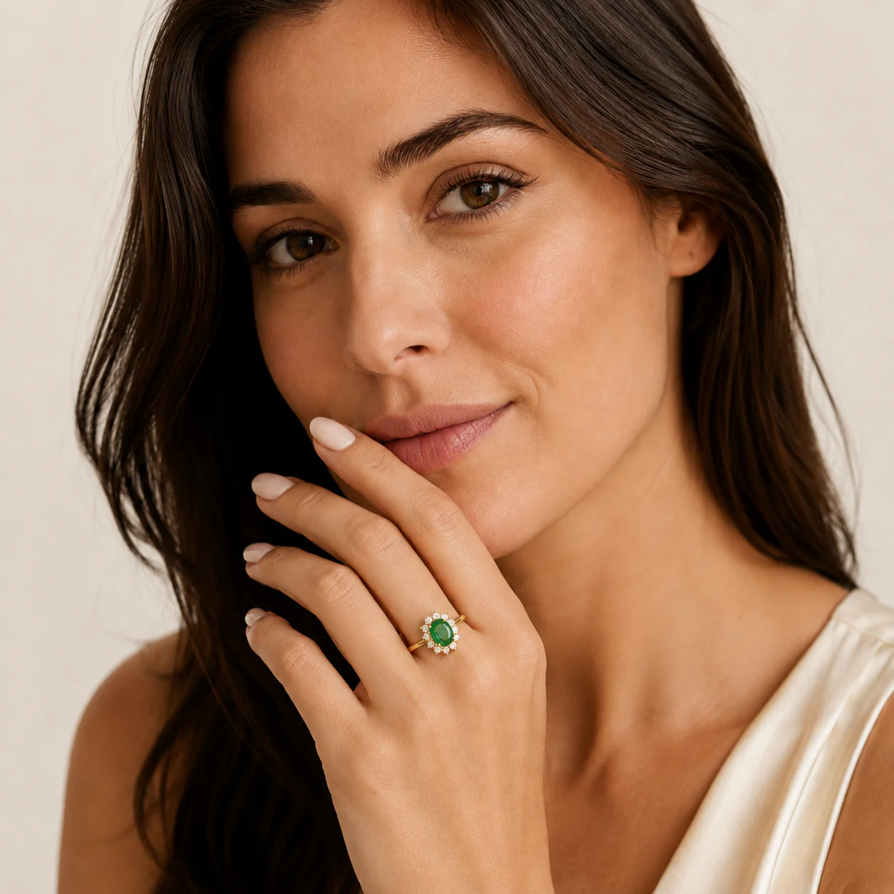 Anel Vega em ouro amarelo 18k sendo usado