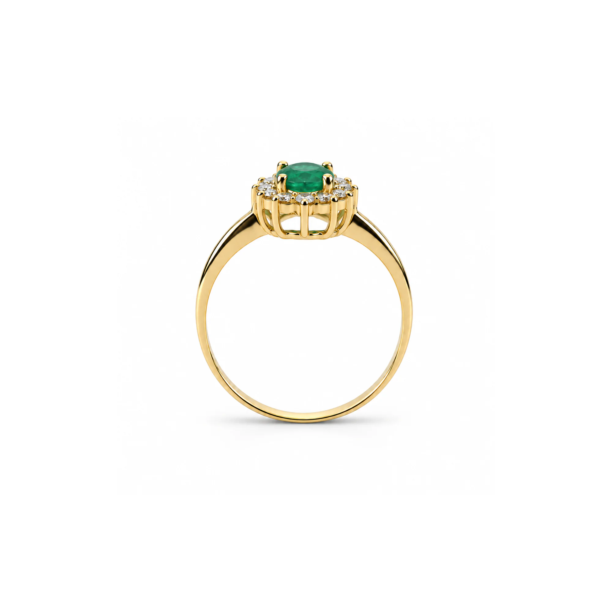 Anel Vega em ouro amarelo 18k em vista lateral