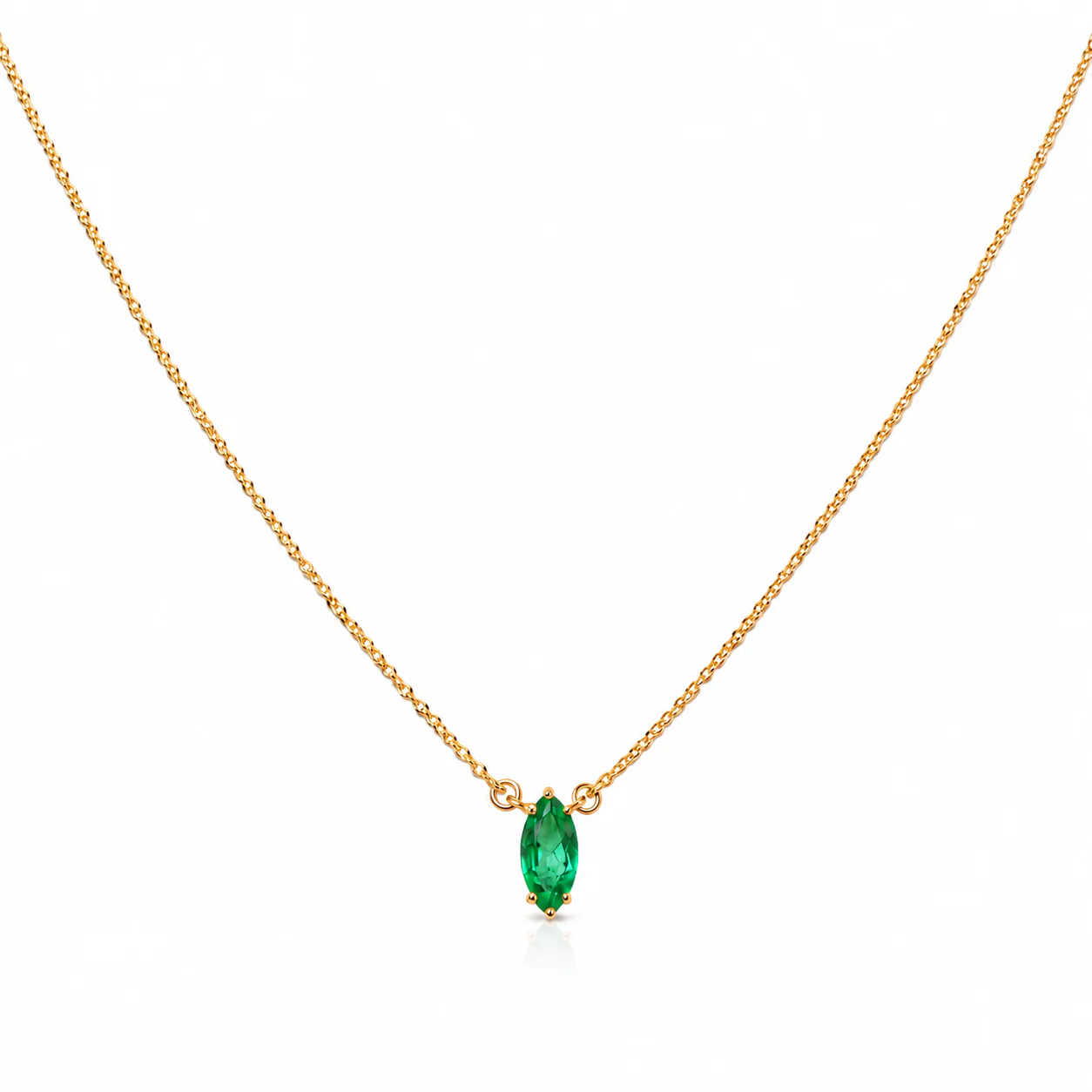 Colar Celeste em ouro amarelo 18k com esmeralda natural